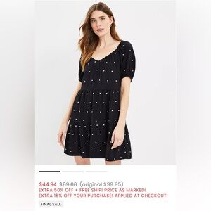 Loft black and white polka dot dress
